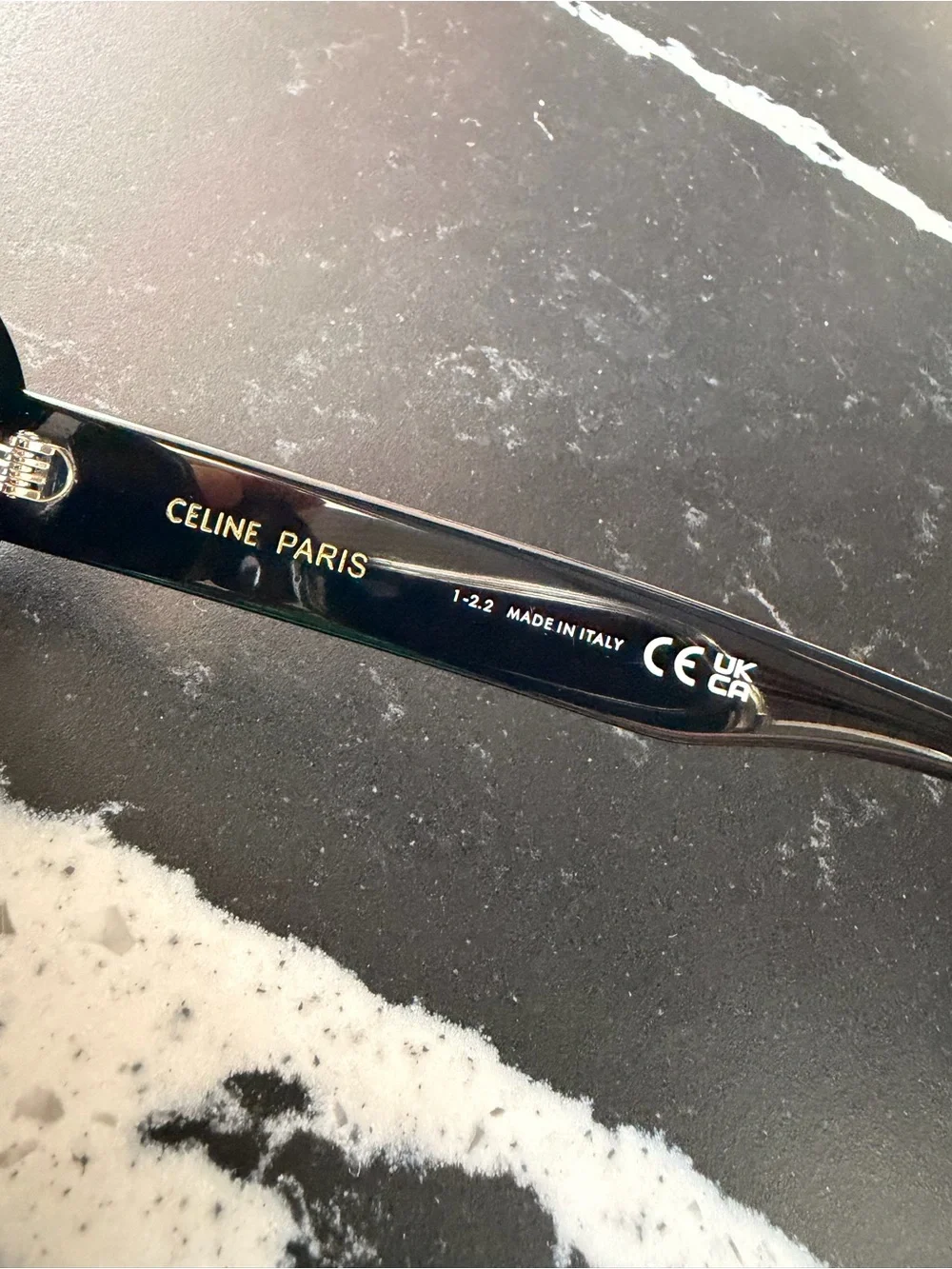 Celine Black Oval Sunglasses with Dark Lenses